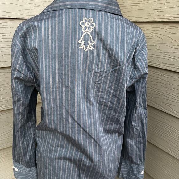 Sundance women’s size 8 blue stripe long sleeve tunic top - Picture 6 of 10